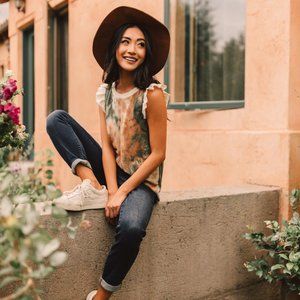 Falling Leaves Textured Tie Dye Top